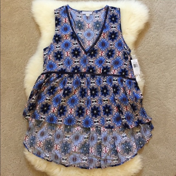 1. State Floral Print High Low Sleeveless Top - Picture 6 of 7